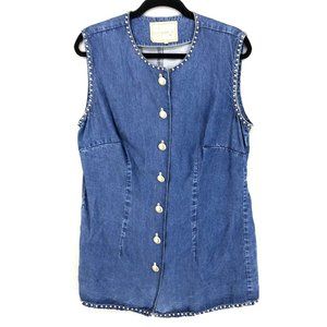 Double D Ranchwear Womens Top Vest Western Jacket Denim Jean Blue Large L
